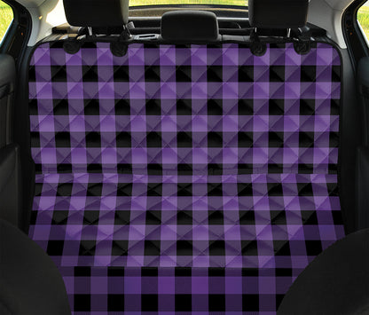 Purple And Black Buffalo Check Print Pet Car Back Seat Cover