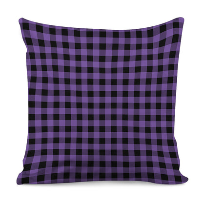 Purple And Black Buffalo Check Print Pillow Cover