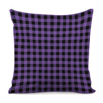 Purple And Black Buffalo Check Print Pillow Cover