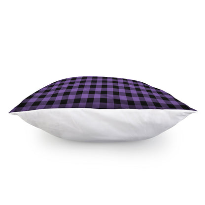 Purple And Black Buffalo Check Print Pillow Cover