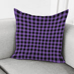 Purple And Black Buffalo Check Print Pillow Cover