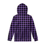 Purple And Black Buffalo Check Print Pullover Hoodie
