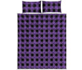 Purple And Black Buffalo Check Print Quilt Bed Set