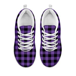 Purple And Black Buffalo Check Print White Sneakers