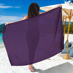 Purple And Black Checkered Pattern Print Beach Sarong Wrap