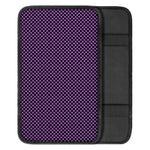 Purple And Black Checkered Pattern Print Car Center Console Cover