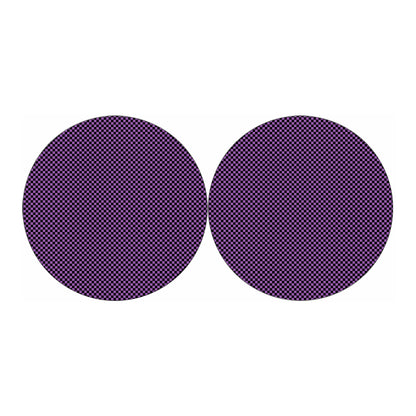 Purple And Black Checkered Pattern Print Car Coasters