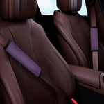 Purple And Black Checkered Pattern Print Car Seat Belt Covers