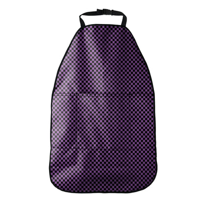 Purple And Black Checkered Pattern Print Car Seat Organizers