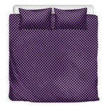 Purple And Black Checkered Pattern Print Duvet Cover Bedding Set