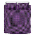Purple And Black Checkered Pattern Print Duvet Cover Bedding Set