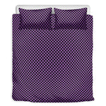 Purple And Black Checkered Pattern Print Duvet Cover Bedding Set