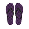 Purple And Black Checkered Pattern Print Flip Flops