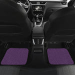 Purple And Black Checkered Pattern Print Front and Back Car Floor Mats