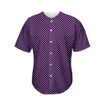 Purple And Black Checkered Pattern Print Men's Baseball Jersey