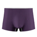 Purple And Black Checkered Pattern Print Men's Boxer Briefs