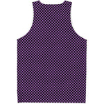 Purple And Black Checkered Pattern Print Men's Tank Top
