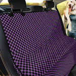 Purple And Black Checkered Pattern Print Pet Car Back Seat Cover