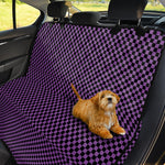 Purple And Black Checkered Pattern Print Pet Car Back Seat Cover