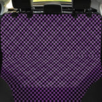 Purple And Black Checkered Pattern Print Pet Car Back Seat Cover