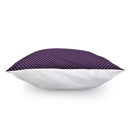 Purple And Black Checkered Pattern Print Pillow Cover