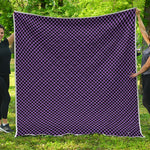 Purple And Black Checkered Pattern Print Quilt