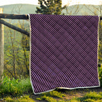Purple And Black Checkered Pattern Print Quilt