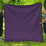 Purple And Black Checkered Pattern Print Quilt