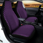 Purple And Black Checkered Pattern Print Universal Fit Car Seat Covers