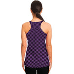 Purple And Black Checkered Pattern Print Women's Racerback Tank Top