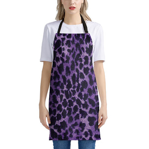 Purple And Black Cheetah Print Apron