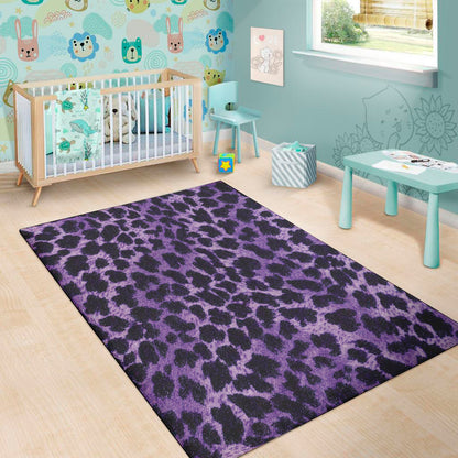 Purple And Black Cheetah Print Area Rug