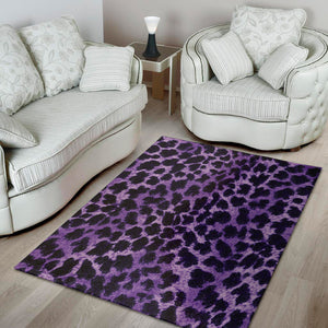 Purple And Black Cheetah Print Area Rug