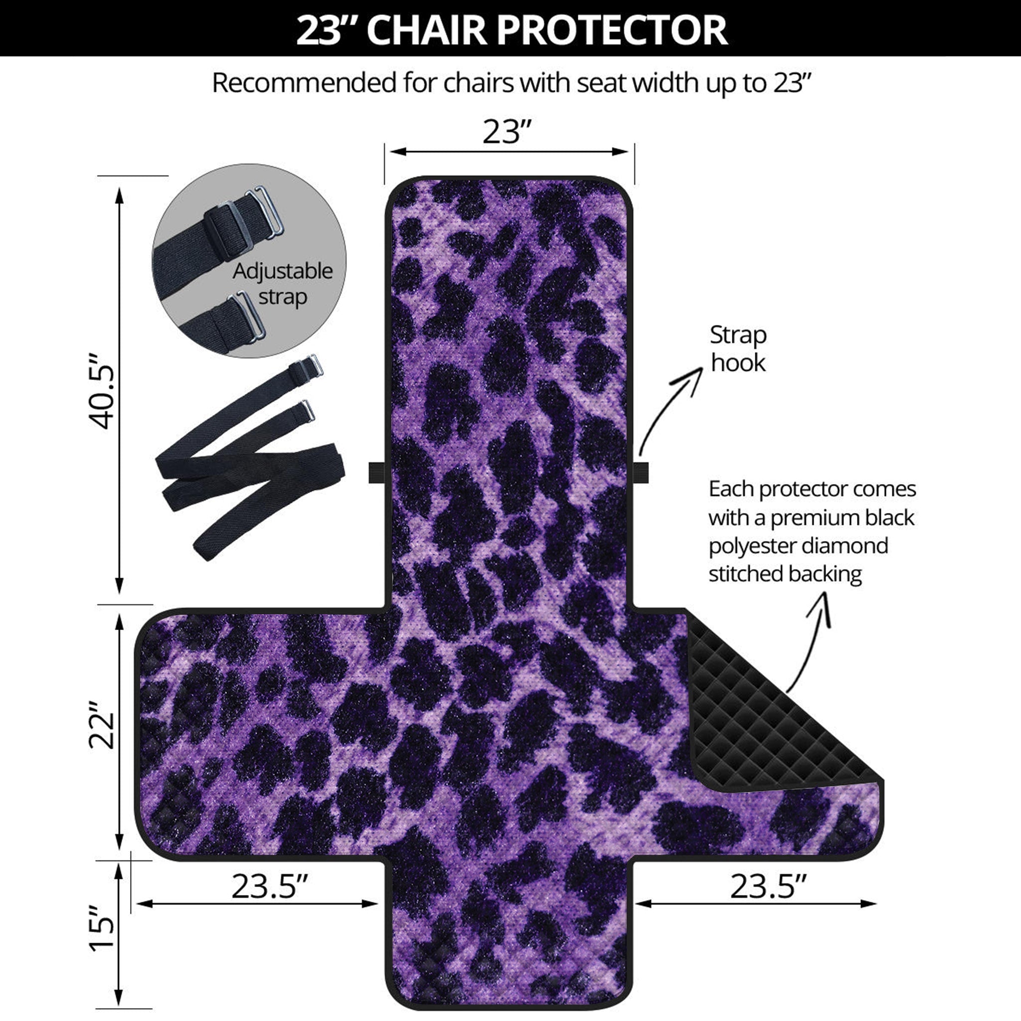 Purple And Black Cheetah Print Armchair Protector