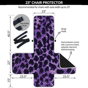 Purple And Black Cheetah Print Armchair Protector