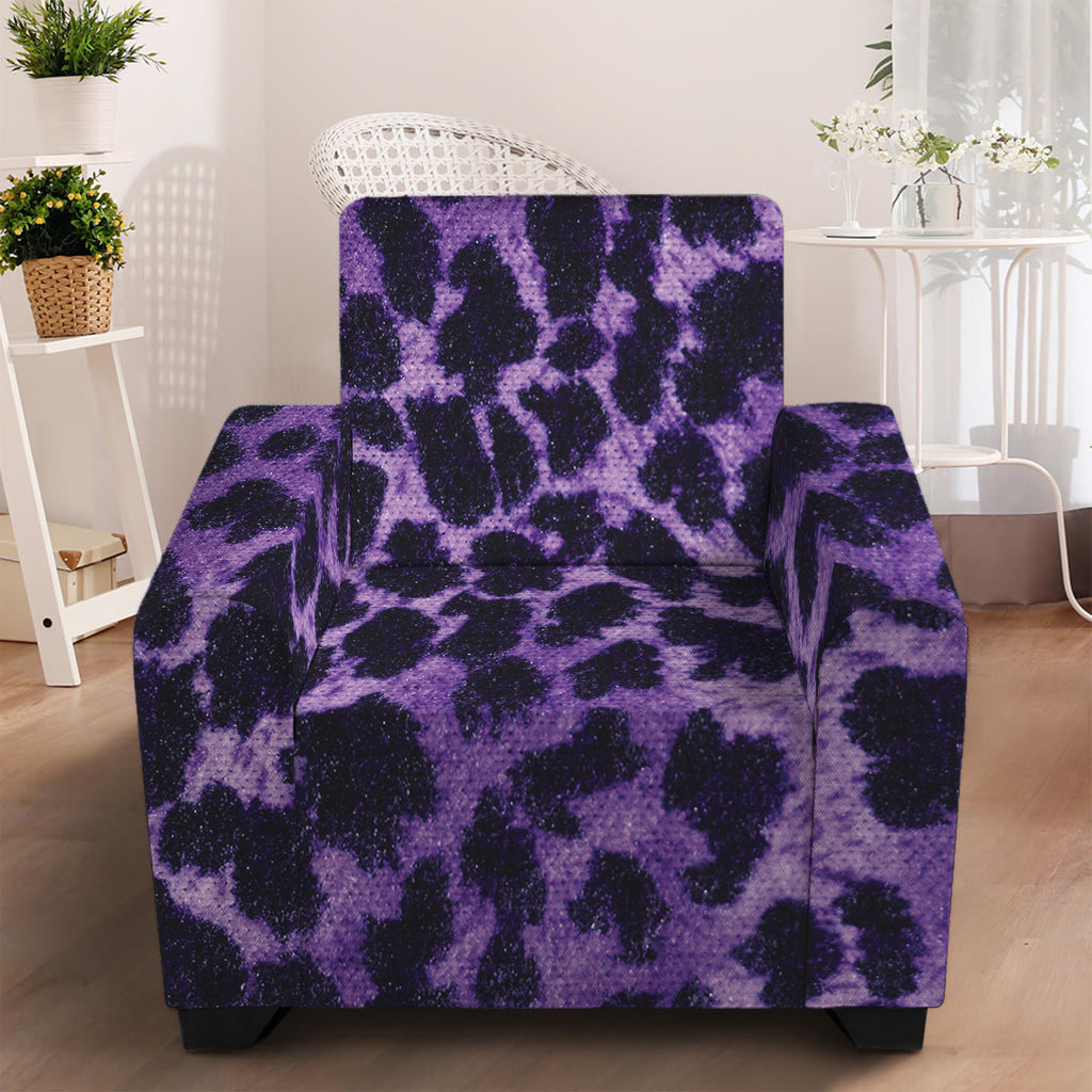 Purple And Black Cheetah Print Armchair Slipcover