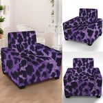 Purple And Black Cheetah Print Armchair Slipcover