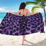 Purple And Black Cheetah Print Beach Sarong Wrap