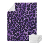 Purple And Black Cheetah Print Blanket