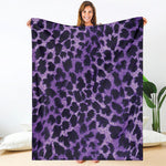 Purple And Black Cheetah Print Blanket