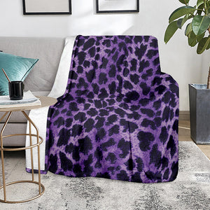 Purple And Black Cheetah Print Blanket