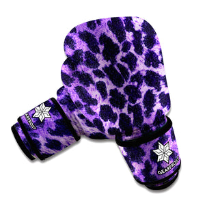 Purple And Black Cheetah Print Boxing Gloves