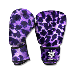 Purple And Black Cheetah Print Boxing Gloves
