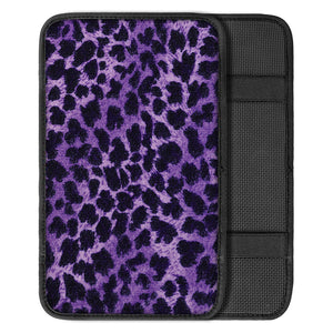 Purple And Black Cheetah Print Car Center Console Cover