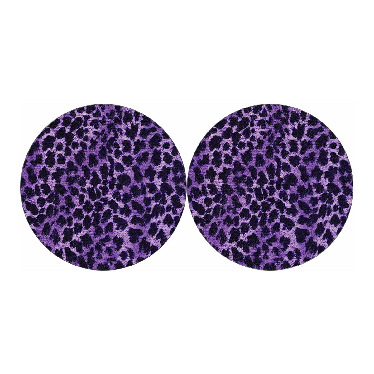 Purple And Black Cheetah Print Car Coasters