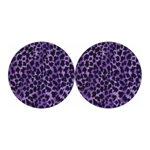 Purple And Black Cheetah Print Car Coasters