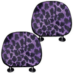 Purple And Black Cheetah Print Car Headrest Covers