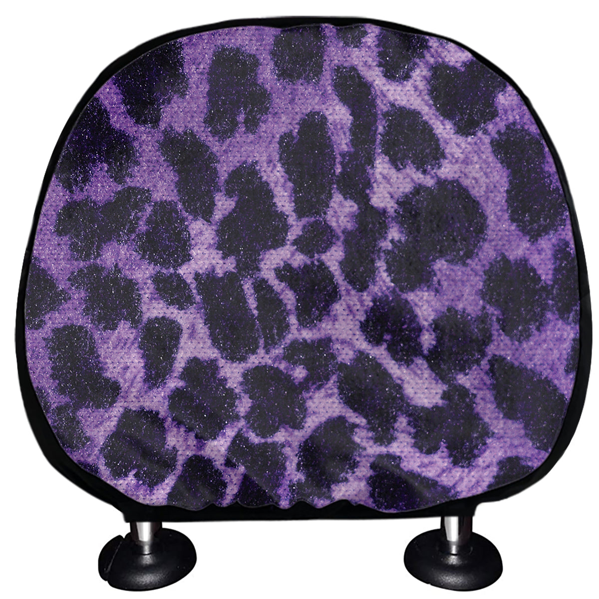 Purple And Black Cheetah Print Car Headrest Covers