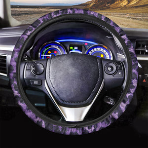 Purple And Black Cheetah Print Car Steering Wheel Cover