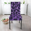 Purple And Black Cheetah Print Dining Chair Slipcover